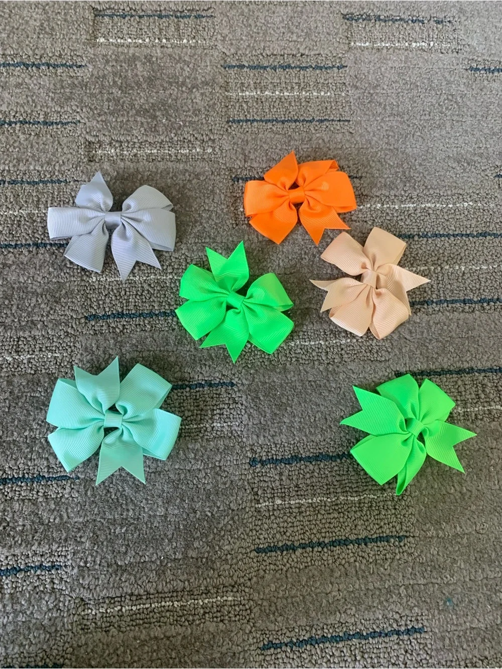 Kids Ribbon Hair Bows - Multi Color Pack